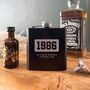 Personalised Engraved Black Metal Hip Flask 6oz For Milestone Birthday / Anniversary, thumbnail 4 of 11