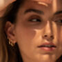 Small Thick Hoop Earrings 18 Carat Gold Plated, thumbnail 4 of 5