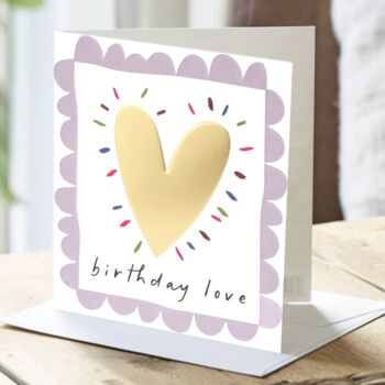 Gold Heart Birthday Card, 4 of 4