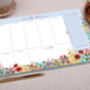 Blue Floral Weekly Desk Planner Pad, thumbnail 2 of 4