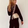 Gold Leather Crossbody Bag And Green Camo Strap, thumbnail 7 of 10