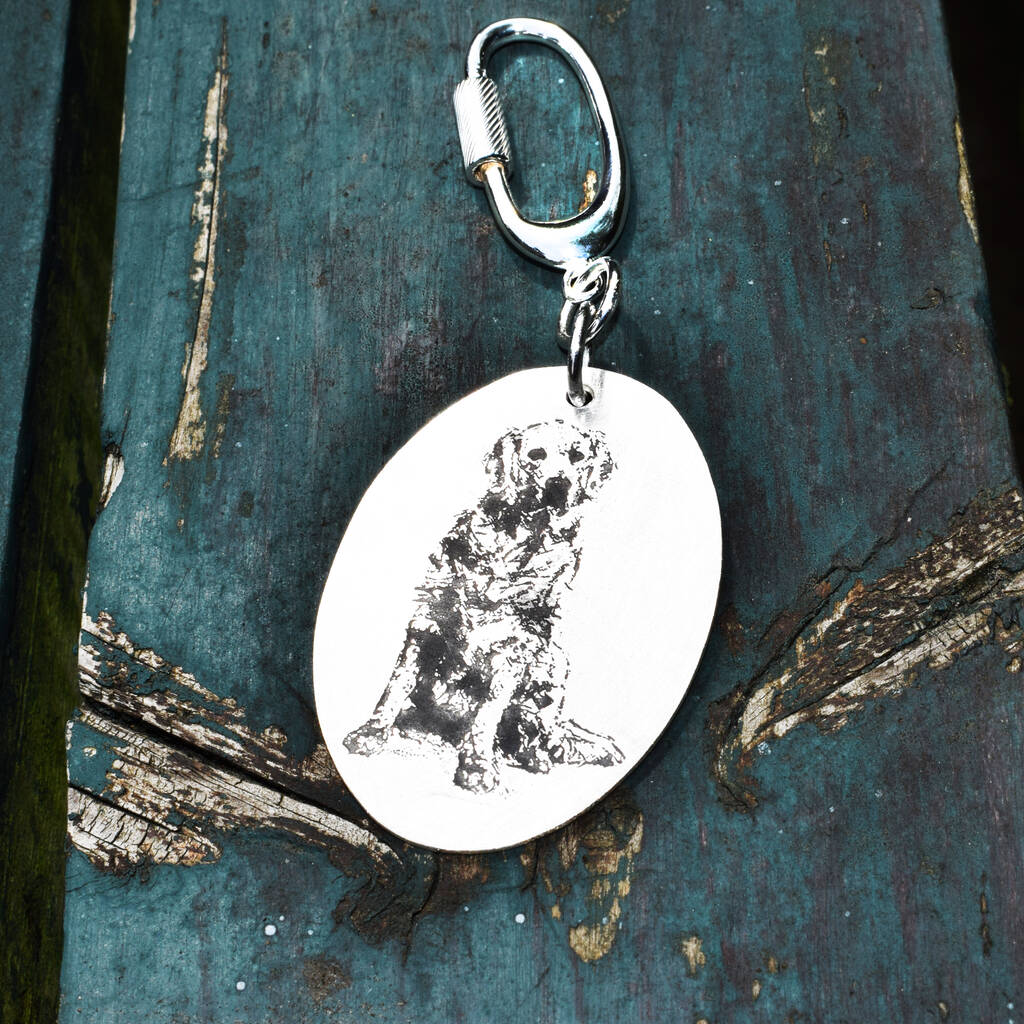 Image of Silver Golden Retriever Keyring