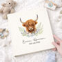 Personalised Photo Album – Highland Cow Baby Christening Gift, thumbnail 2 of 2