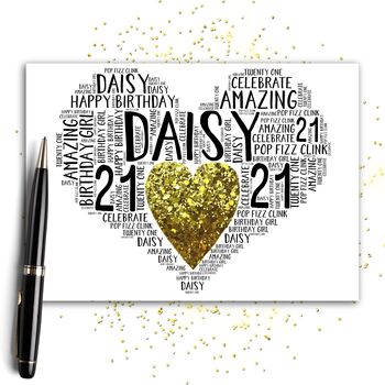 Personalised 21st Birthday Sparkle Card, 2 of 12