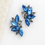 Blue And Grey Leaf Crystal Stud Earrings, thumbnail 1 of 3