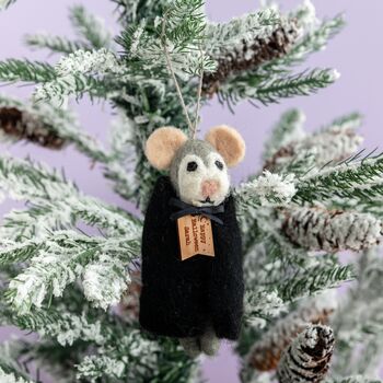 Personalised Felt Vampire Mouse Halloween Decoration, 3 of 5