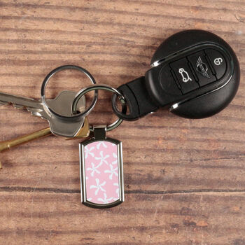 Pink Jasmine Flower Millefiori Handprinted Keyring, 2 of 12