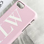 Soft Pink And White Monogram Phone Case, thumbnail 3 of 4