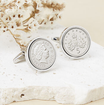 16th Birthday 2010 Five Pence Coin Cufflinks, 2 of 5