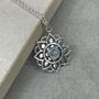 925 Sterling Silver Mandala Moonstone Necklace, thumbnail 1 of 11