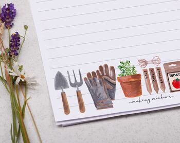 A5 Personalised Letter Writing Paper Vegetable Garden Design, 2 of 5