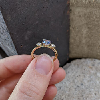 Sapphire And Diamond Engagement Ring, 2 of 11