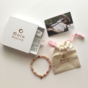 Pink Rose Quartz Silver Heart Women’s Charity Bracelet, 4 of 6