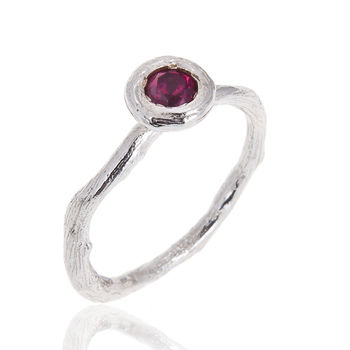 'Rose Root' Cast Silver Single Gemstone Ring, 6 of 12