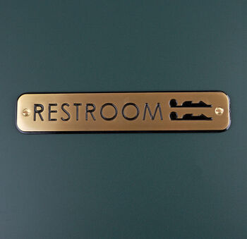 G Decor Premium Lacquered Satin Brass Door Sign Collection Engraved Symbols For Indoor Or Outdoor Display, 8 of 9
