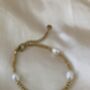 18 K Gold Plated Fresh Water Pearl Bracelet, thumbnail 3 of 4