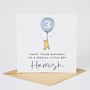 Personalised Winnie The Pooh Son 2nd Birthday Card Blue Balloon *Age Options, thumbnail 3 of 3