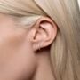 Tennis Huggie Earrings 18k Gold Plated, thumbnail 2 of 3