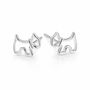 Sterling Silver Scottie Dog Stud Earrings – 10mm X 6mm, thumbnail 8 of 9