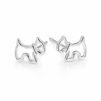 Sterling Silver Scottie Dog Stud Earrings – 10mm X 6mm, 8 of 9