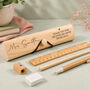 Personalised Wooden Teacher Gift Pencil Case Set, thumbnail 1 of 2