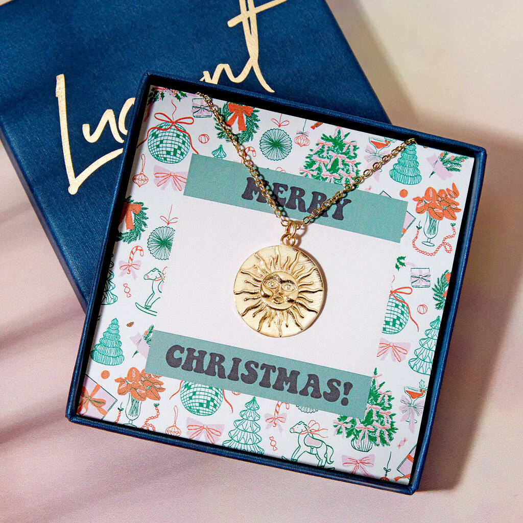 Sun Face Pendant Necklace, 1 of 7