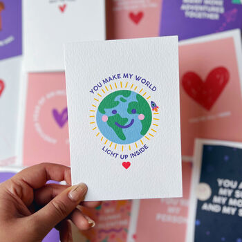 Valentines Romantic Card 'You Make My World', 3 of 4