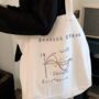 White Cotton Linen Lightweight Tote Bag Back To School, thumbnail 1 of 7