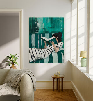 Female Reading Book Painting Art Print, 2 of 4