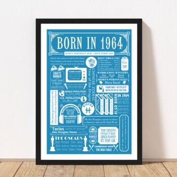 1964 Personalised 60th Birthday Fact Print Gift, 6 of 10