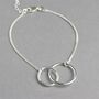 Sterling Silver Double Circle Bracelet, thumbnail 3 of 4