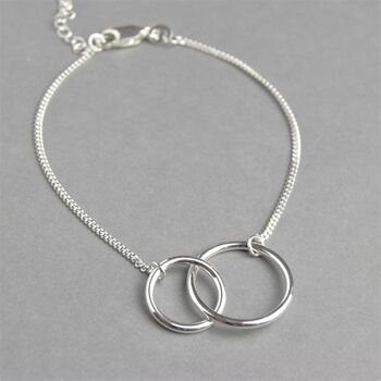 Sterling Silver Double Circle Bracelet, 3 of 4