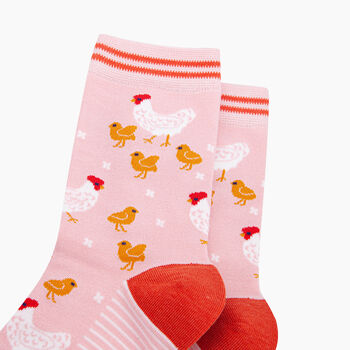 Hens And Chicks Bamboo Socks In Pink, 2 of 4
