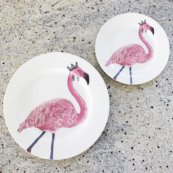 Flamingo Print Illustrated Dinner Plate By Perky | notonthehighstreet.com