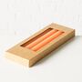 Pumpkin Orange Ribbed Dinner Taper Candle : Set Of Four, thumbnail 3 of 4