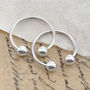 Adjustable Double Ball Sterling Silver Ring, thumbnail 2 of 3