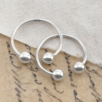 Adjustable Double Ball Sterling Silver Ring, 2 of 3