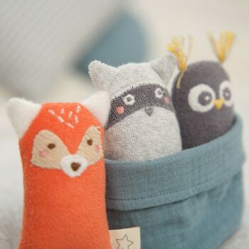 Snuggly Towelling Rattle Trio, 4 of 10