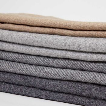 100% Pure Cashmere Throw Cloud Grey Reversible, 3 of 6