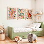 Personalised Safari Nursery Print Set | Set Of Three Wall Art, thumbnail 1 of 12