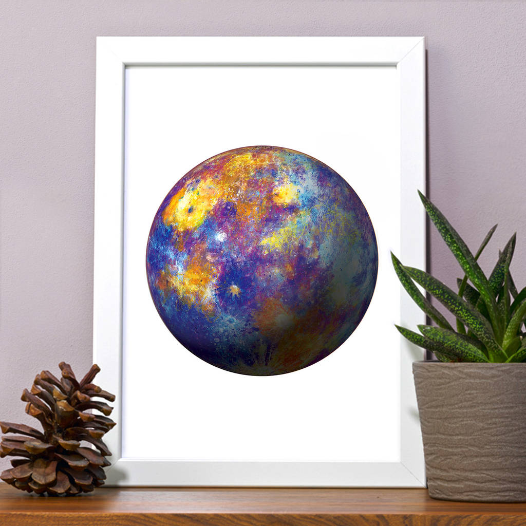 Planet Mercury Print Painting Illustration By Astrid Brisson