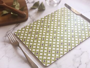Paola Placemat, Green And Purple Table Mat, 2 of 2