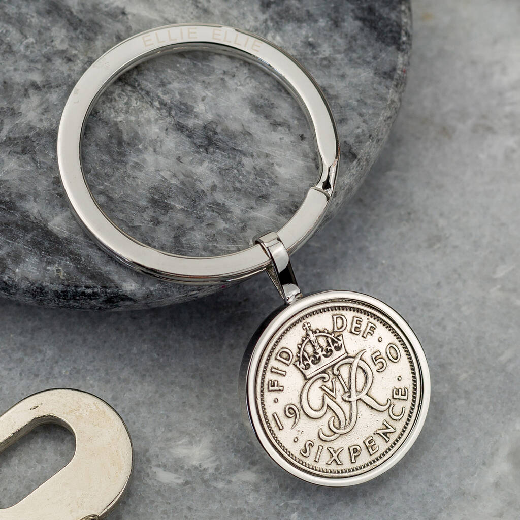 80th Birthday 1940 Sixpence Coin Keyring By Ellie Ellie ...