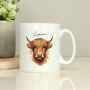 Personalised Name Male Highland Cow Ceramic Mug, thumbnail 2 of 5