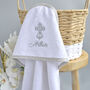 Personalised Christening Towel With Mink Trim, thumbnail 7 of 9