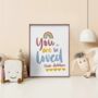 Personalised You Are So Loved Nursery Print, thumbnail 4 of 6