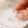 Sterling Silver Starfish Stud Earrings: Ivory Pearl Coastal Jewellery – 9mm, thumbnail 1 of 9
