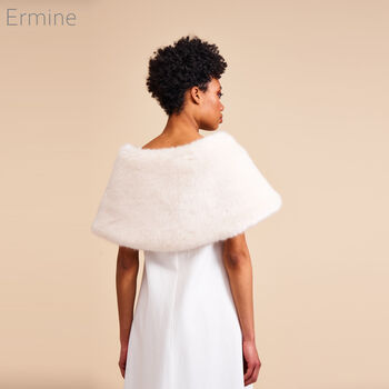 Bridal Shoulder Wrap. Luxury Faux Fur Made In England, 4 of 6