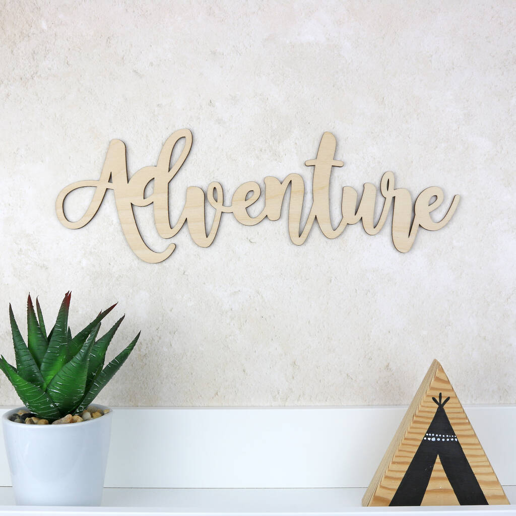 Wooden Adventure Wall Sign, 1 of 2