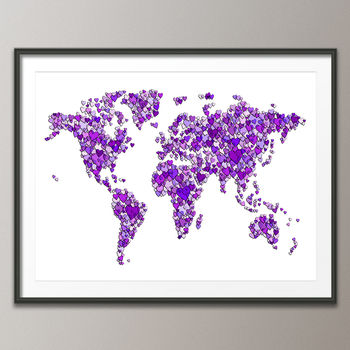 Love Hearts World Map Print, 9 of 9